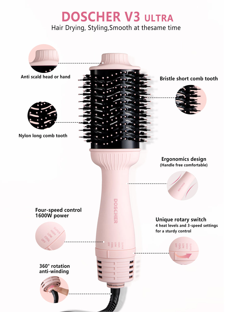 Doscher Hair Dryer Brush V3 Pink – mydoscher