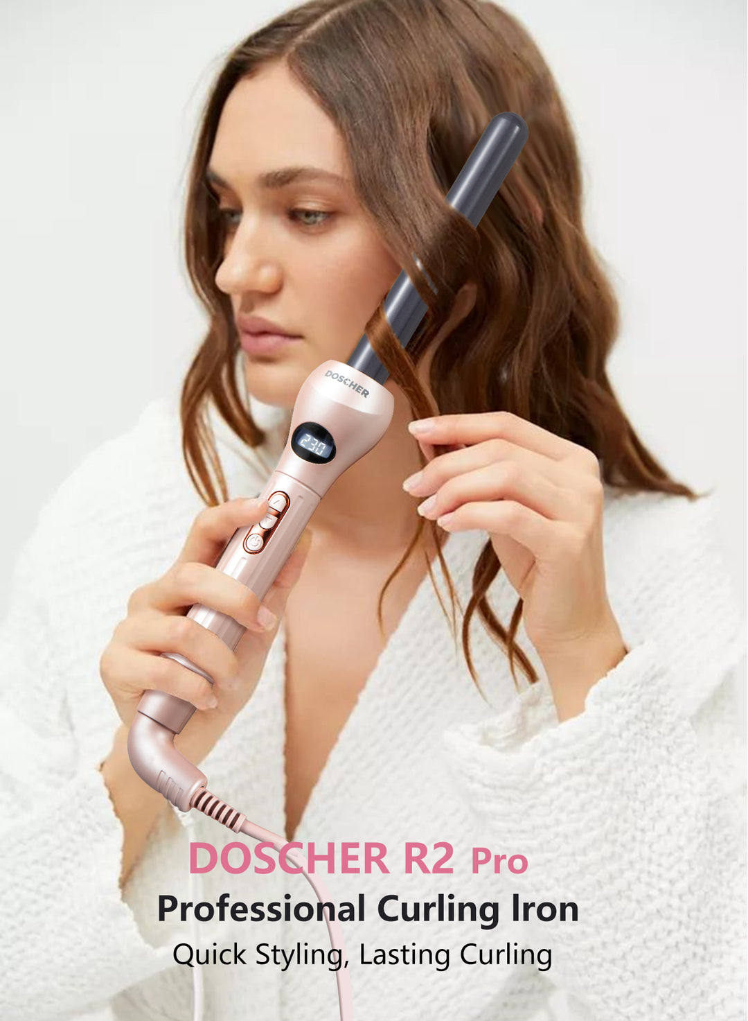 مكواة تجعيد سيراميك دوسشر بدون مشبك - R2-25mm