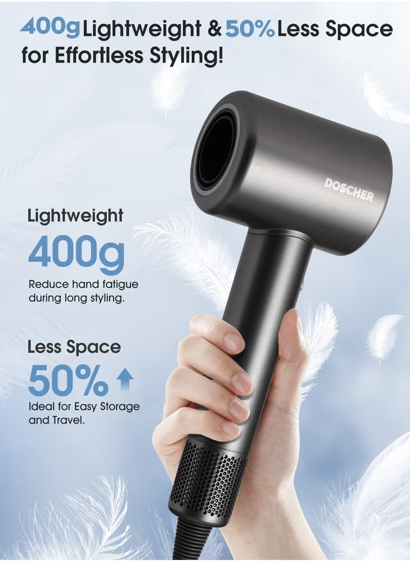 مجفف شعر دوسشر LED مع تنظيف ذاتي وناشر